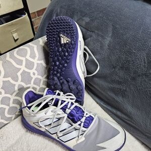 Adidas Men’s White & Purple Athletic Shoes